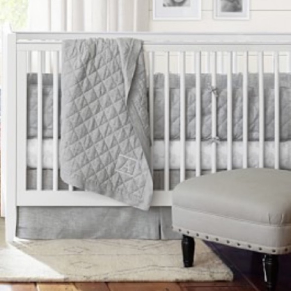 Pottery Barn Kids Belgian Flax Linen crib quilt